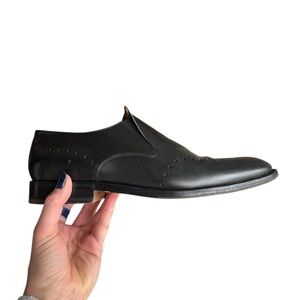 Allen Edmonds Lucca Black Leather Slip-On Loafers 11 D Luxury Dress Shoes